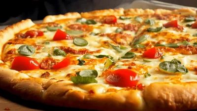 Steaming Hot Freshly Baked Margherita Pizza Close Up