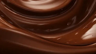 Smooth Melted Chocolate Swirling In A Bowl