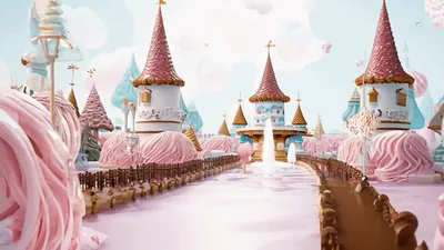 Animated Candy Kingdom Landscape With Moving Camera