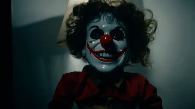 Creepy Clown Doll Moving In Dark Room
