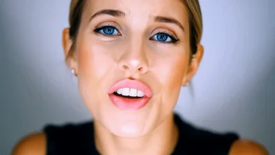 Close Up Portrait Of A Beautiful Woman Talking