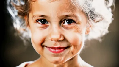 Young Girl Aging Into Elderly Woman Portrait