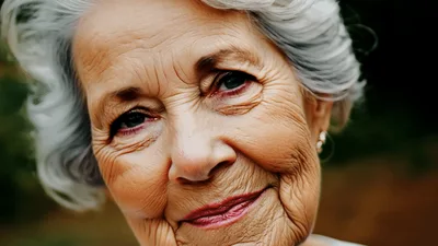 Elderly Woman Smiling At The Camera