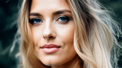 Beautiful Blonde Woman Smiling At Camera Outdoors