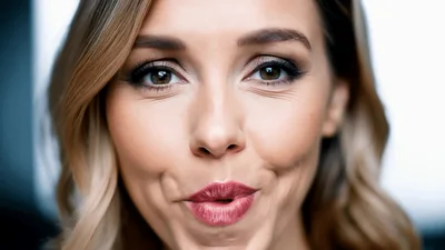 Close Up Of A Woman Making Funny Faces