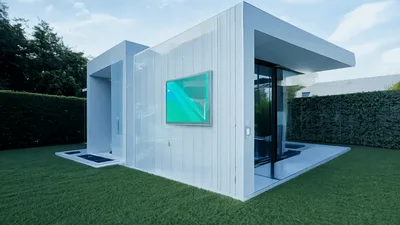 Modern Prefab House With Digital Wall Display