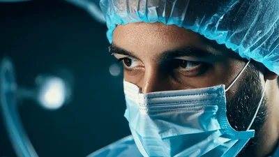 Surgeon Concentrating During A Medical Operation In Theater