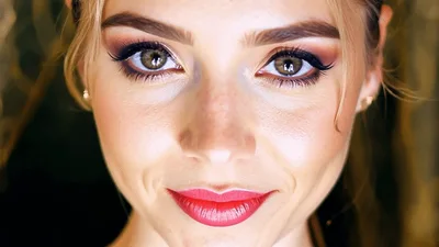 Beautiful Young Woman Smiling Directly At Camera