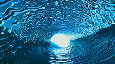 Inside View Of A Crashing Ocean Wave