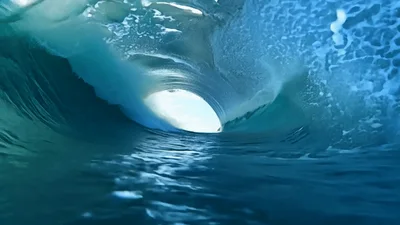 Inside View Of A Powerful Crashing Ocean Wave