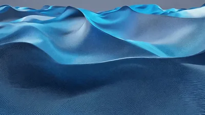 Abstract Blue Wavy Fabric Surface Animation