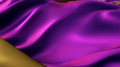 Abstract Gold And Purple Silk Fabric Waving