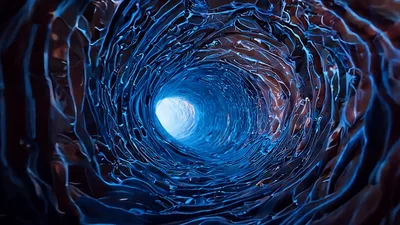 Abstract Tunnel Moving Through Biological Tissue Structure