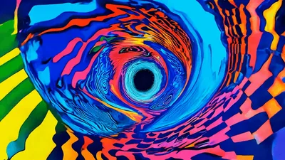 Abstract Psychedelic Vortex With Swirling Colorful Patterns