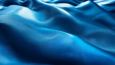 Abstract Blue Silk Fabric Waving In Motion