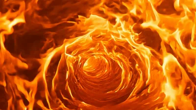 Fiery Vortex Tunnel With Intense Burning Flames