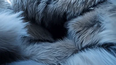 Close Up Of Soft Grey Faux Fur Texture