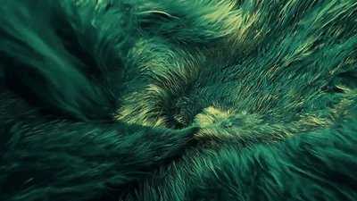 Abstract Green Fur Texture Swirling Motion Background