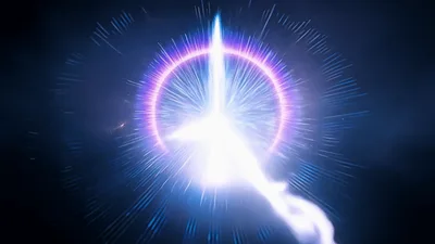 Abstract Glowing Light Burst With Radial Energy Rays