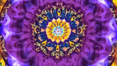 Abstract Kaleidoscope Pattern With Shifting Geometric Shapes
