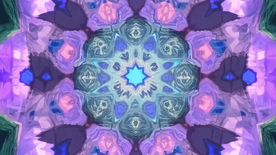 Abstract Kaleidoscope Pattern With Shifting Geometric Shapes