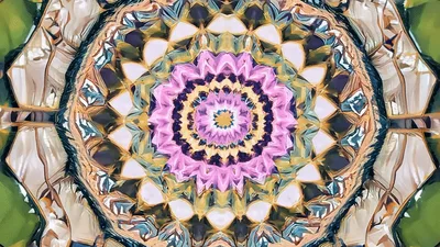 Abstract Kaleidoscope Pattern Expanding With Vibrant Geometric Shapes