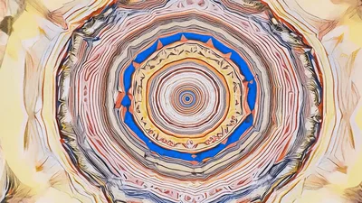 Abstract Kaleidoscope Pattern With Rotating Geometric Shapes
