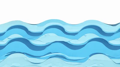 Animated Paper Cutout Ocean Waves Motion Graphic