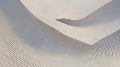 Abstract White Sand Dunes With Rippled Texture