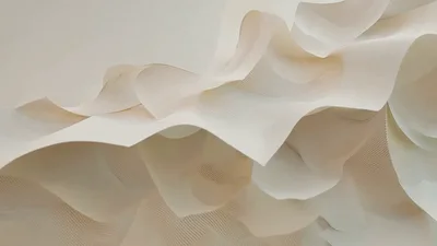 Abstract White Paper Waves Moving In Slow Motion