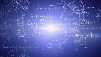 Mathematical Formulas Floating On Blue Background