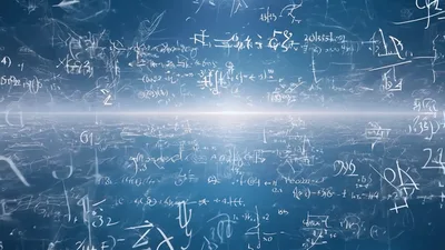 Floating Mathematical Formulas On Blue Background