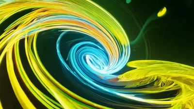 Abstract Neon Light Trails Swirling In A Spiral Motion