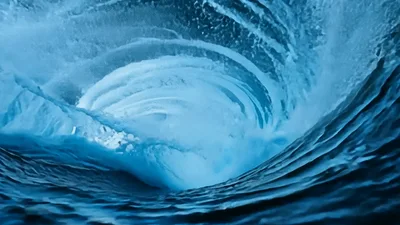 Inside View Of A Powerful Crashing Ocean Wave