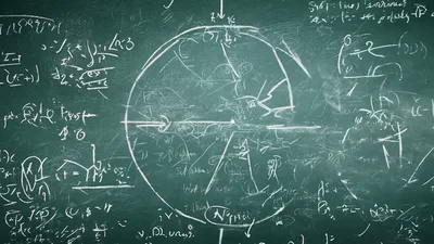 Mathematical Formulas Appearing On A Green Chalkboard