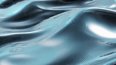 Abstract Liquid Metal Surface With Rippling Waves