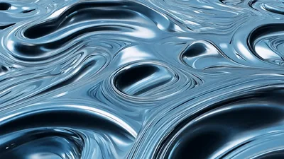 Abstract Liquid Metal Surface Flowing In Continuous Motion