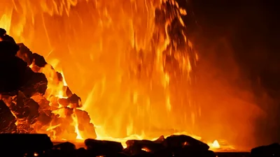 Molten Metal Pouring Into Industrial Casting Mold