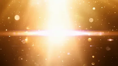 Golden Light Rays With Floating Particles Background