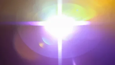 Bright Starburst Light Flare With Colorful Lens Effects
