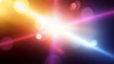 Abstract Light Flare With Colorful Beams And Bokeh