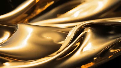 Abstract Liquid Gold Flowing Surface Background