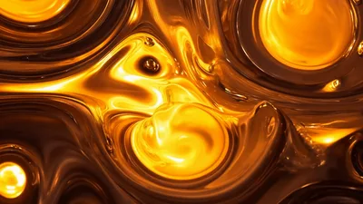Abstract Golden Liquid Metal Swirling Surface Animation