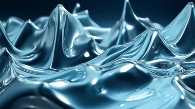 Abstract Liquid Metal Surface Rippling In Motion