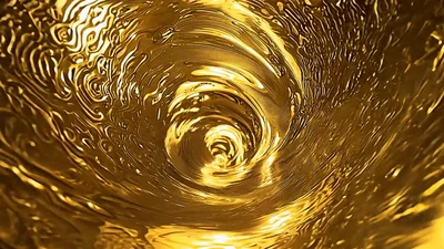 Liquid Gold Swirling In A Deep Vortex