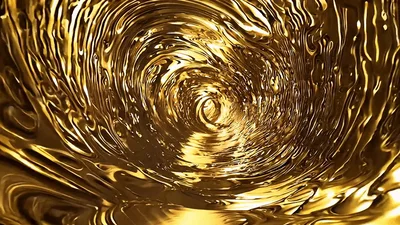 Liquid Gold Swirling In A Deep Vortex
