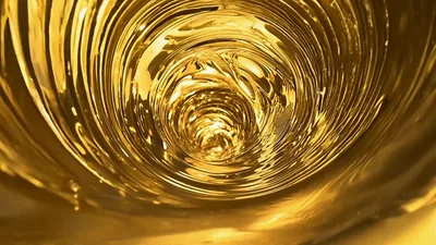 Liquid Gold Vortex Swirling In A Tunnel