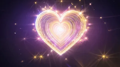 Glowing Neon Heart Pulsing With Light Particles