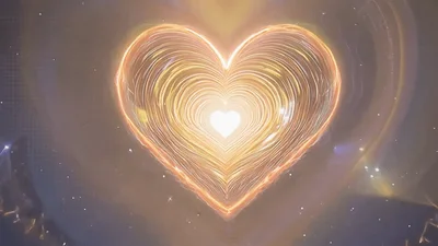 Glowing Abstract Heart Shape Pulsing With Light Particles