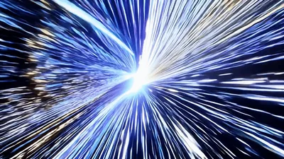 Hyperspace Warp Speed Travel Through Starfield